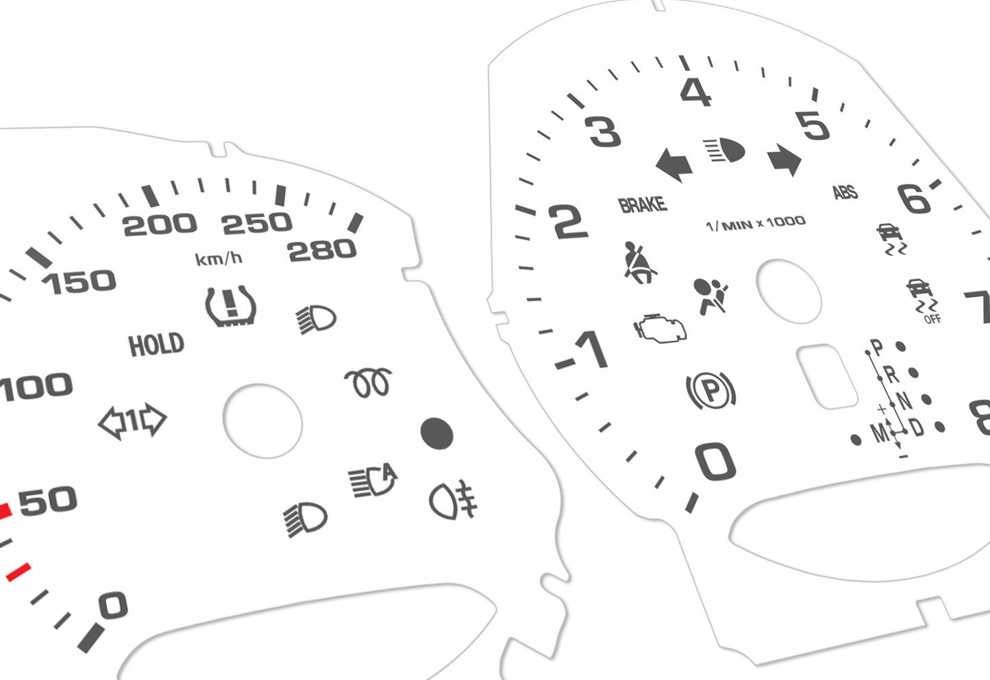 Porsche Macan White - Speedometer Dials Gauges
