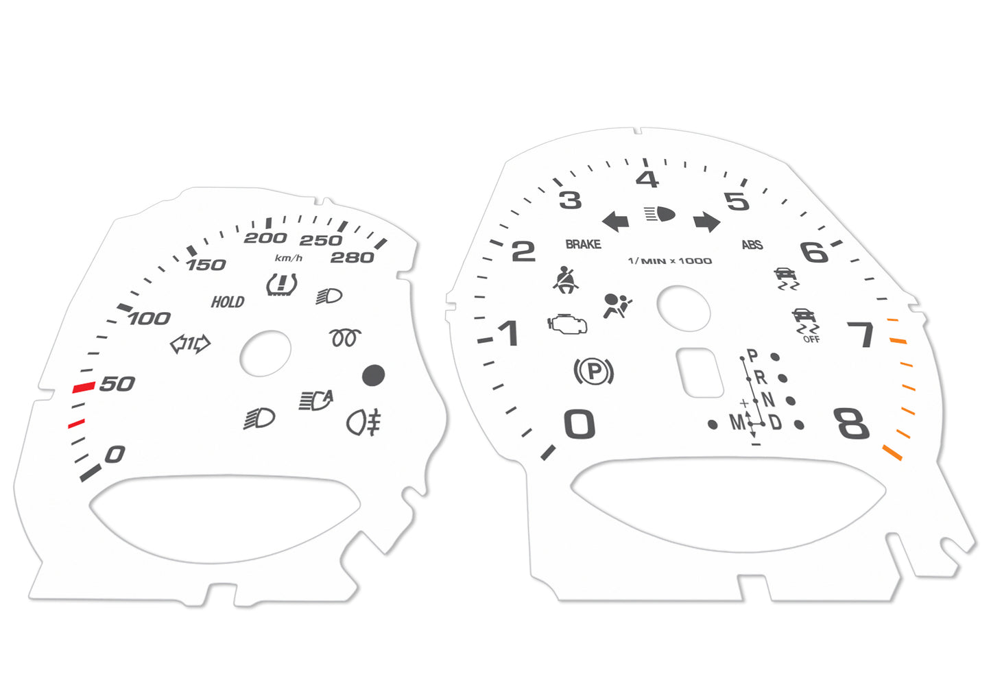 Porsche Macan White - Speedometer Dials Gauges