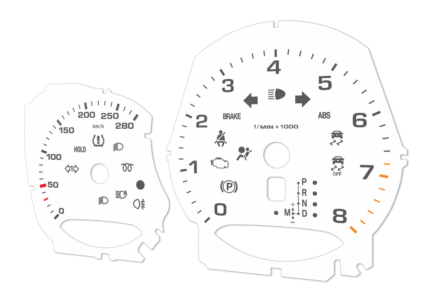 Porsche Macan White - Speedometer Dials Gauges