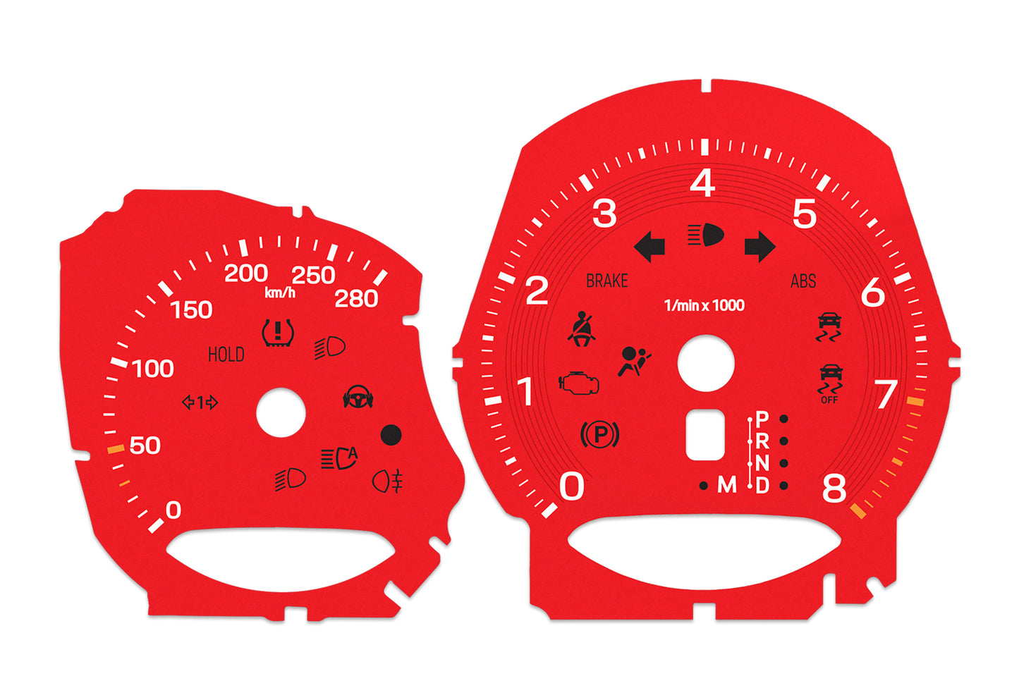 Porsche Macan Red - Speedometer Dials Gauges