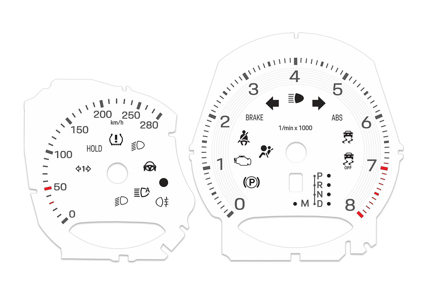 Porsche Macan White - Speedometer Dials Gauges