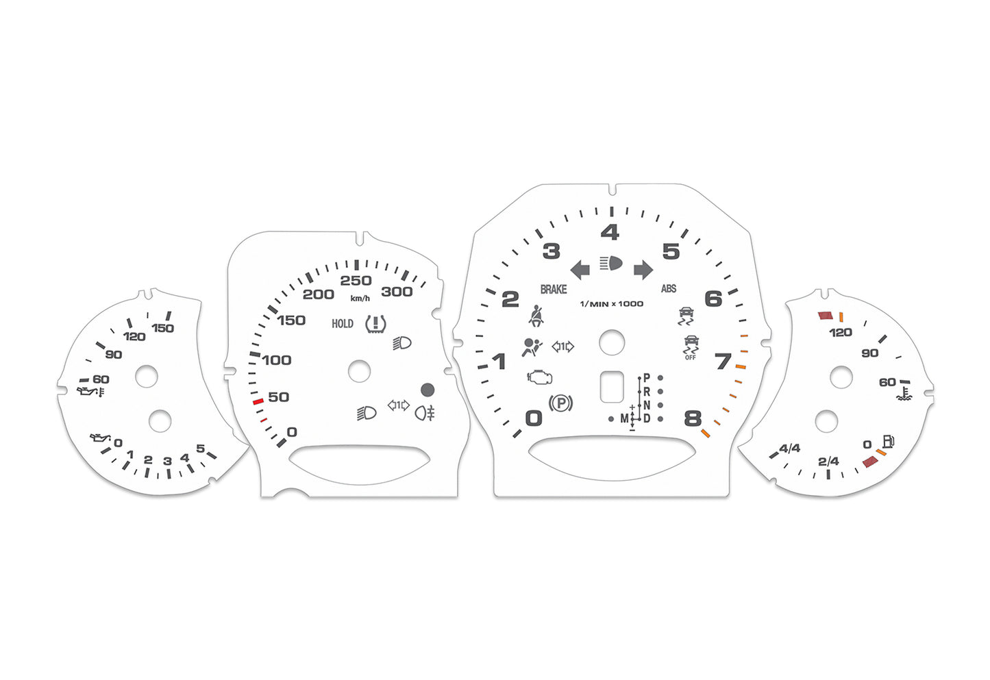 Porsche Panamera White - Speedometer Dials Gauges