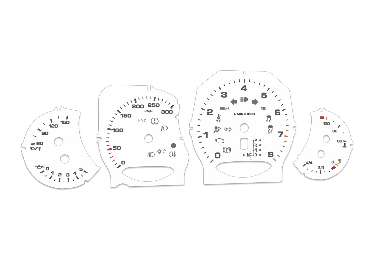 Porsche Panamera White - Speedometer Dials Gauges