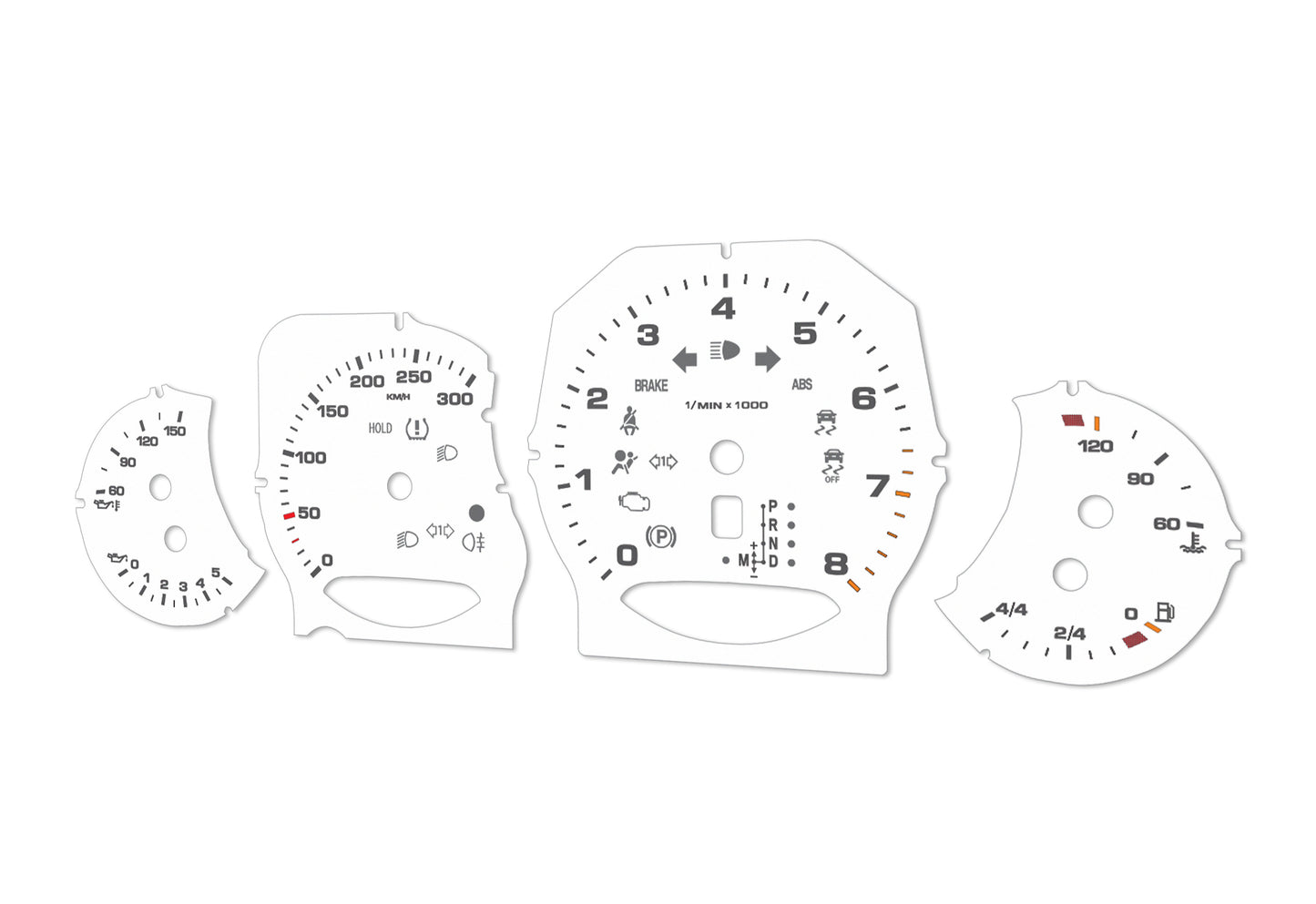 Porsche Panamera White - Speedometer Dials Gauges