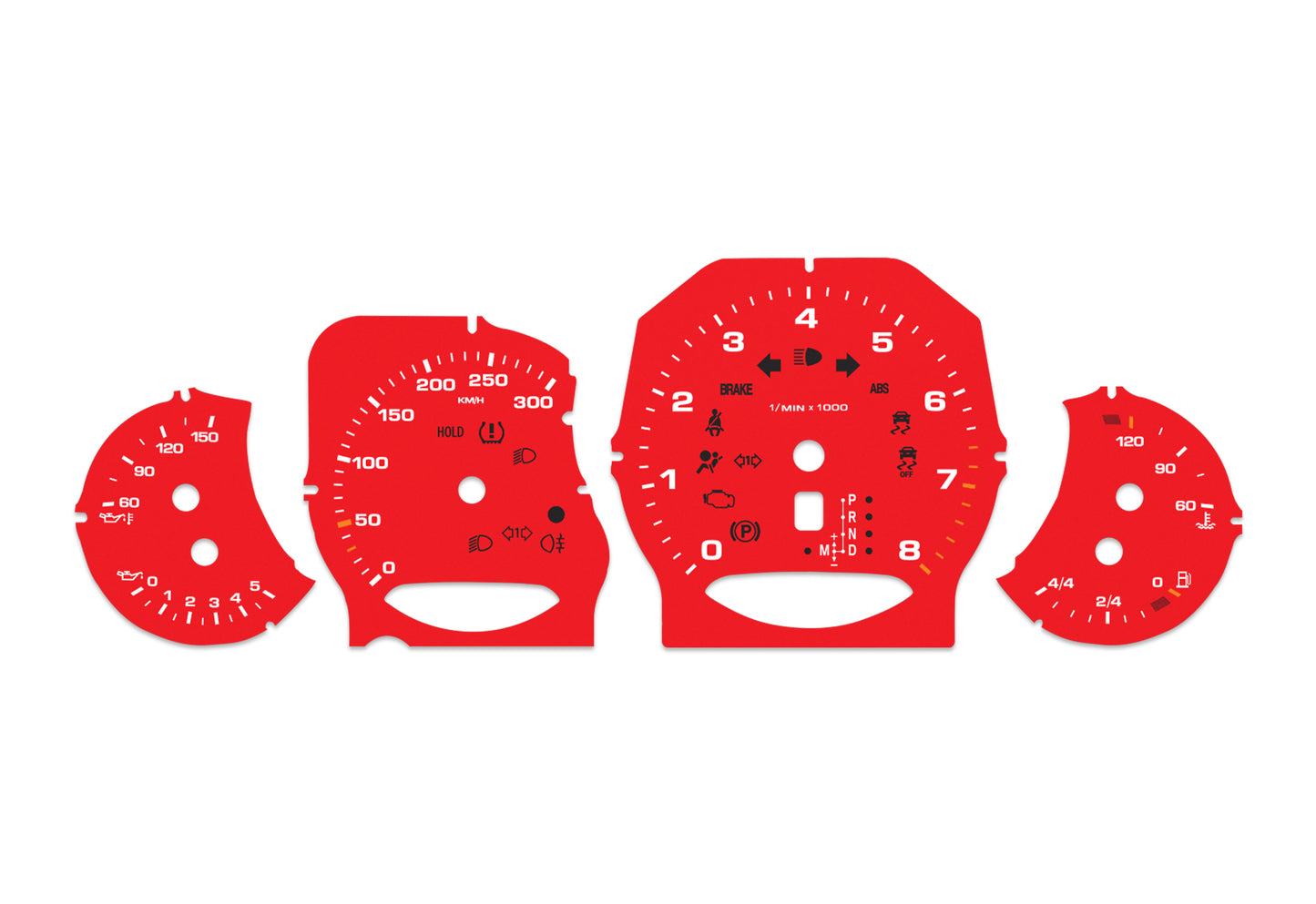 Porsche Panamera Red - Speedometer Dials Gauges