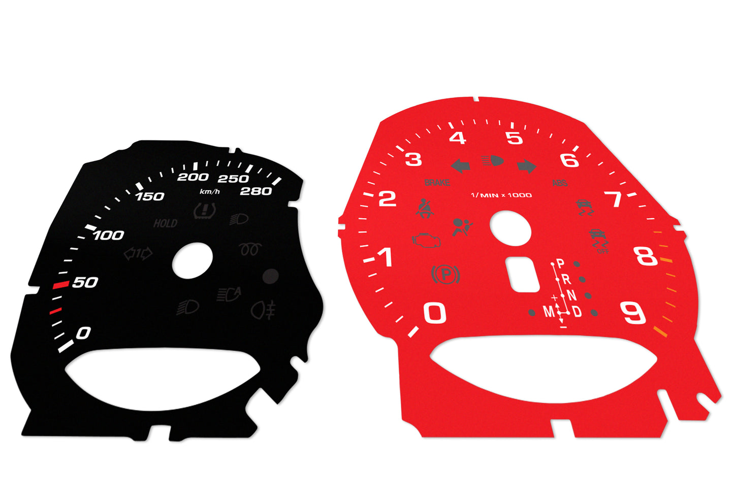 Porsche Boxster 981, 982, 718 Black/Red - Speedometer Dials Gauges