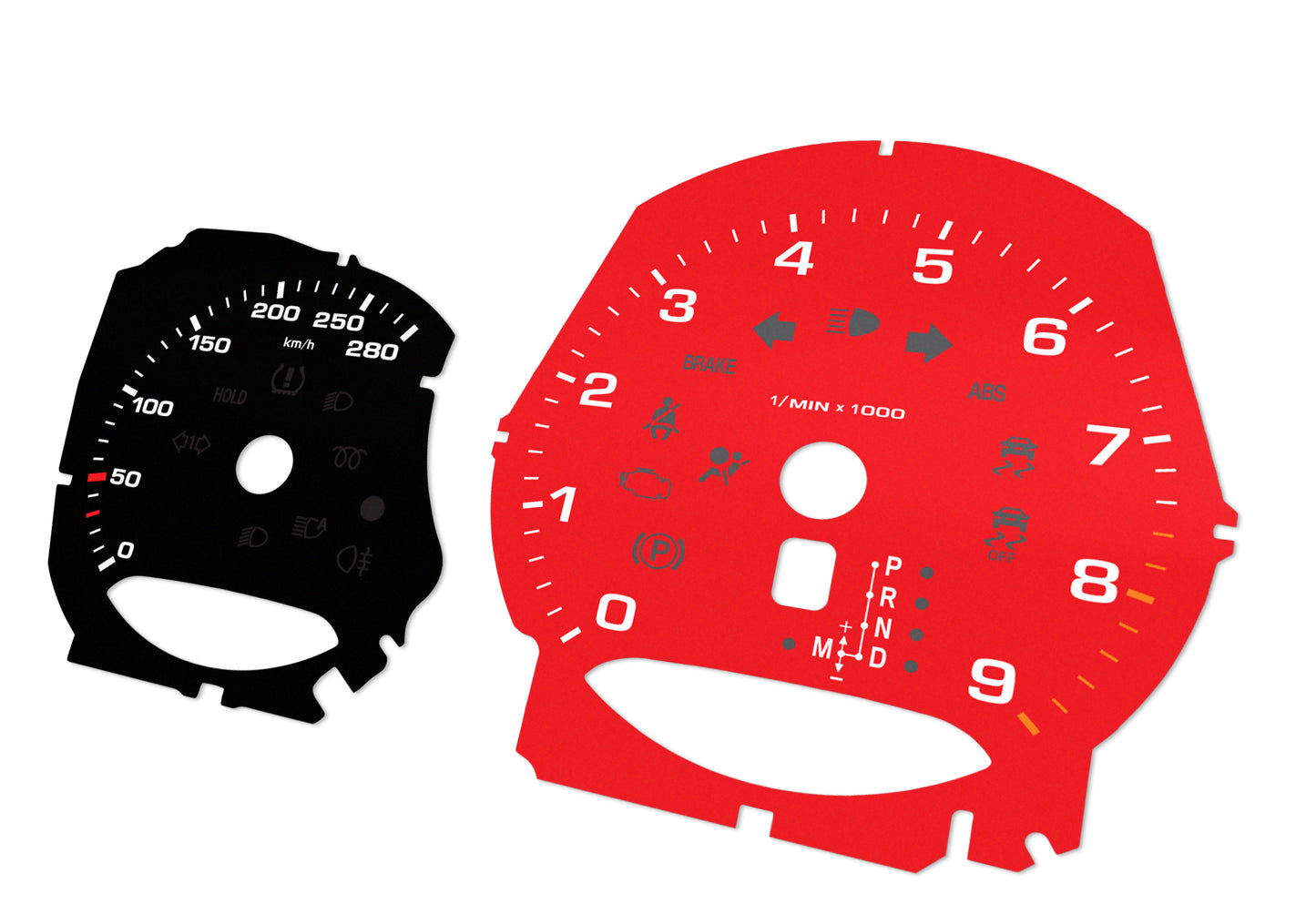 Porsche Boxster 981, 982, 718 Black/Red - Speedometer Dials Gauges