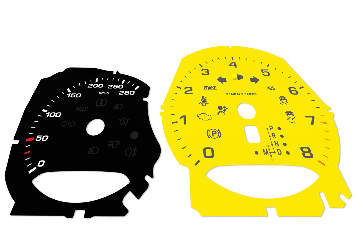 Porsche Macan Black/Yellow- Speedometer Dials Gauges