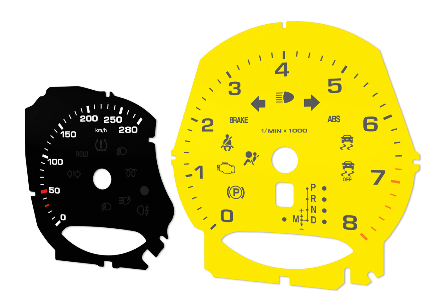 Porsche Macan Black/Yellow- Speedometer Dials Gauges