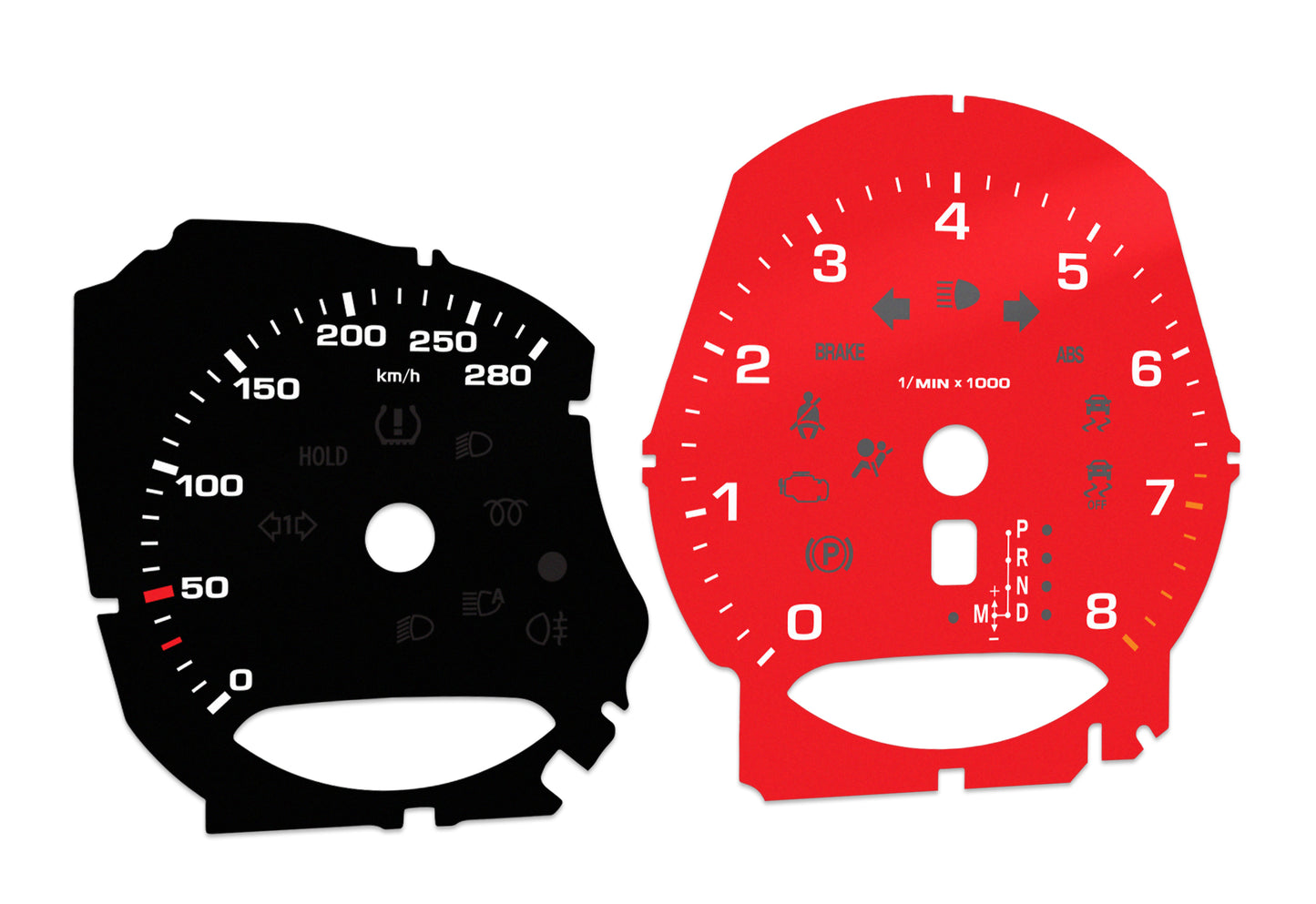Porsche Macan Black/Red - Speedometer Dials Gauges