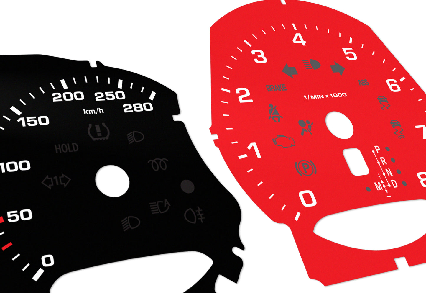 Porsche Macan Black/Red - Speedometer Dials Gauges