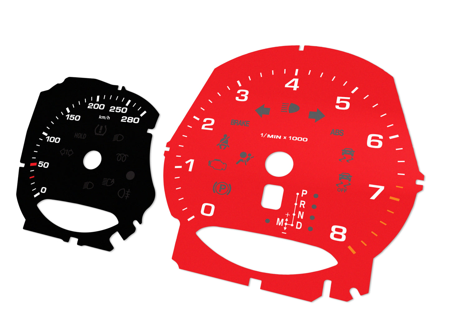 Porsche Macan Black/Red - Speedometer Dials Gauges