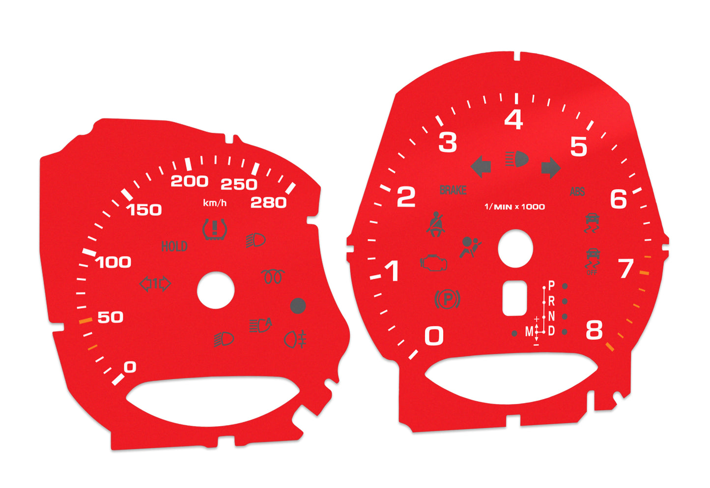 Porsche Macan Red - Speedometer Dials Gauges