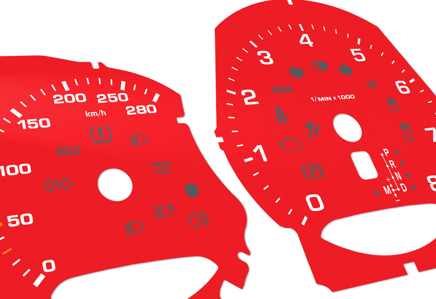 Porsche Macan Red - Speedometer Dials Gauges