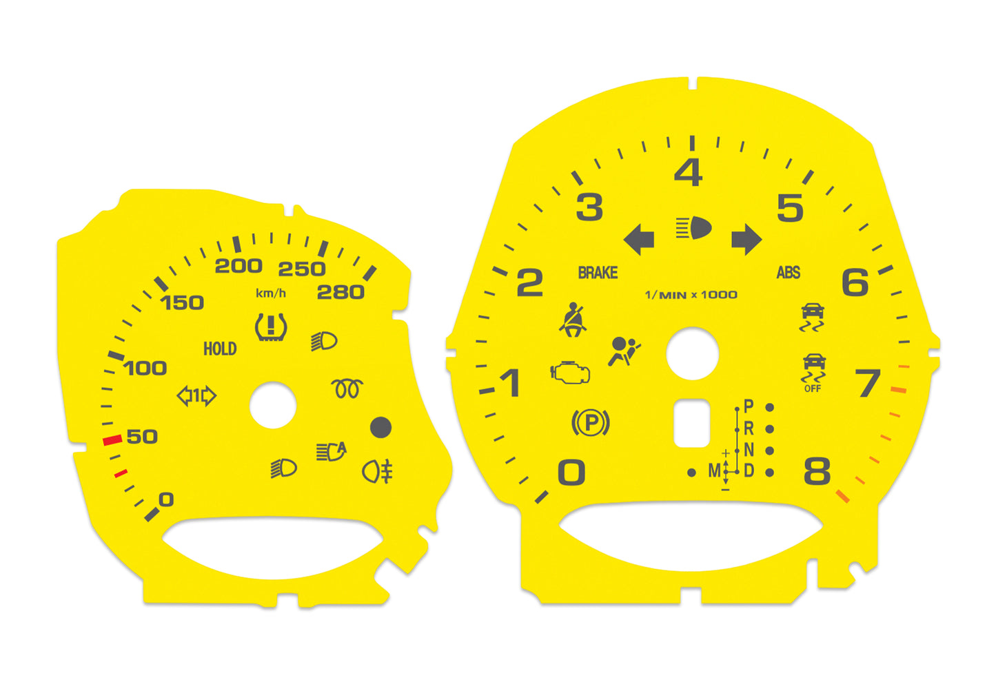 Porsche Macan Yellow - Speedometer Dials Gauges