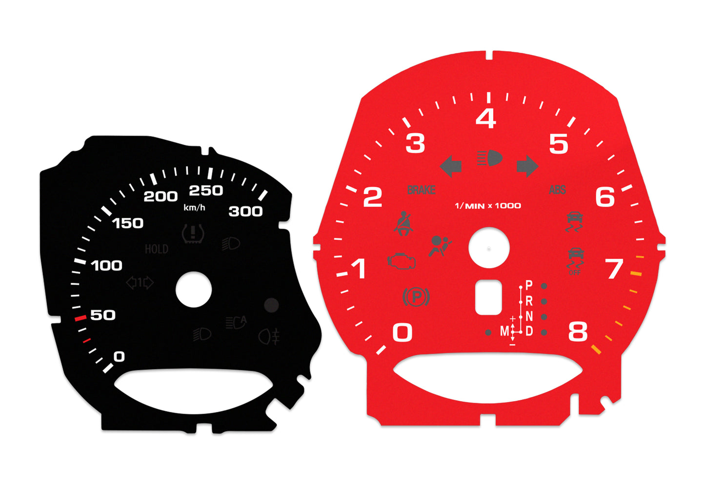 Porsche Macan Black/Red - Speedometer Dials Gauges