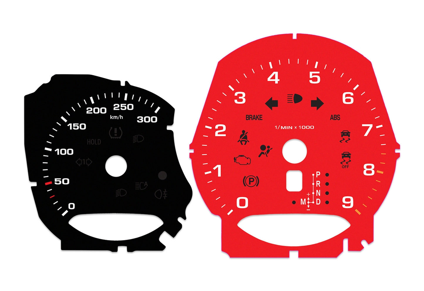 Porsche Boxster 981, 982, 718 Black/Red - Speedometer Dials Gauges