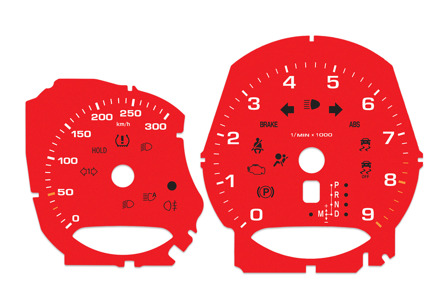 Porsche Boxster 981, 982, 718 Red - Speedometer Dials Gauges