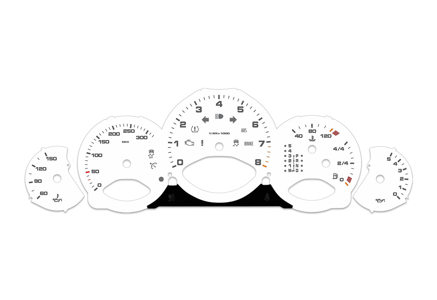 Porsche Carrera 911 997.1 White - Speedometer Dials Gauges
