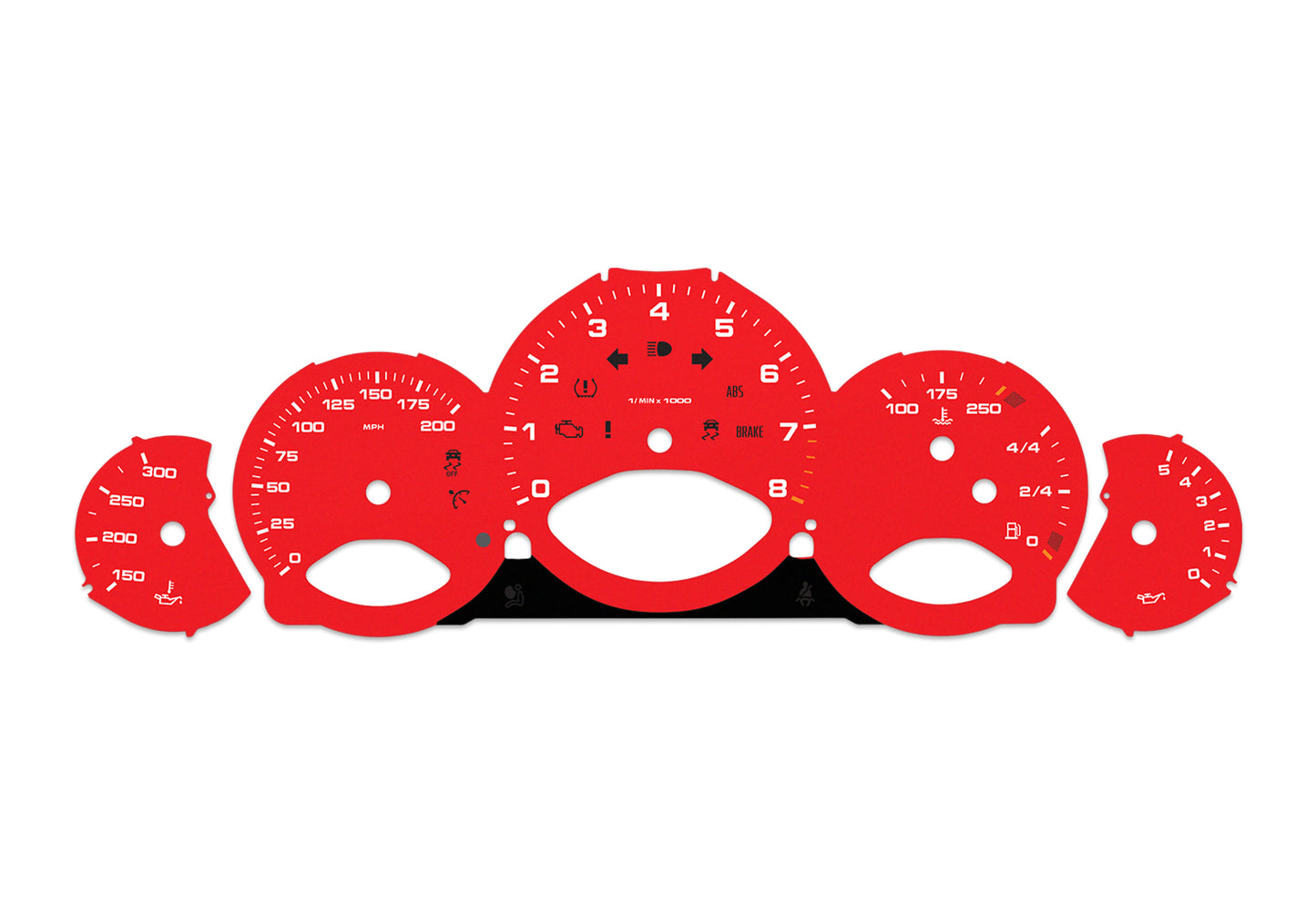 Porsche Carrera 911 997.2 Red - Speedometer Dials Gauges