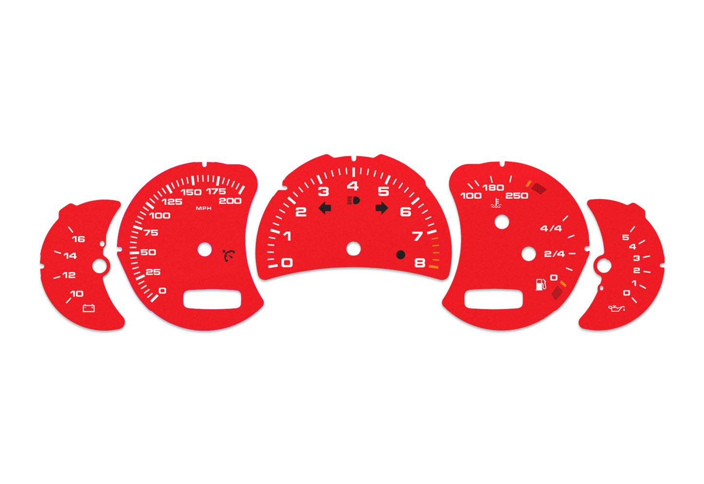 Porsche Carrera 911 996.2 Red - Speedometer Dials Gauges