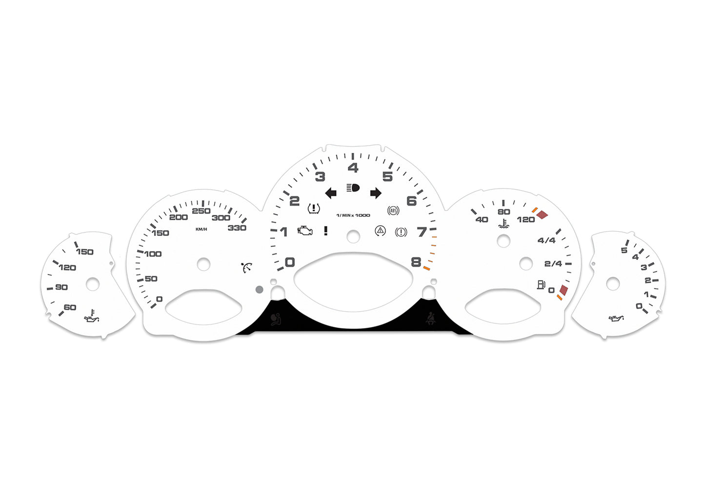 Porsche Carrera 911 997.1 White - Speedometer Dials Gauges