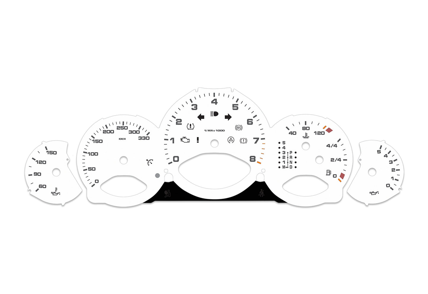 Porsche Carrera 911 997.1 White - Speedometer Dials Gauges
