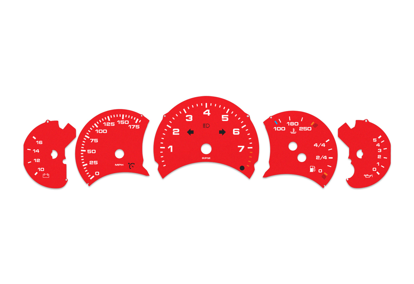 Porsche Carrera 911 996.1 Red - Speedometer Dials Gauges