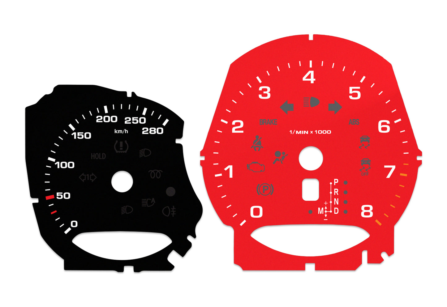 Porsche Macan Black/Red - Speedometer Dials Gauges
