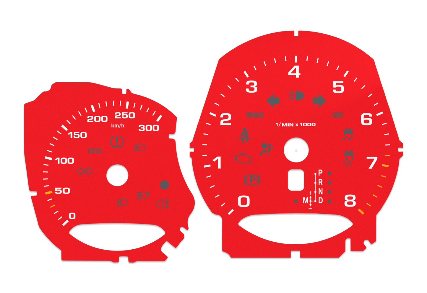 Porsche Macan Red - Speedometer Dials Gauges
