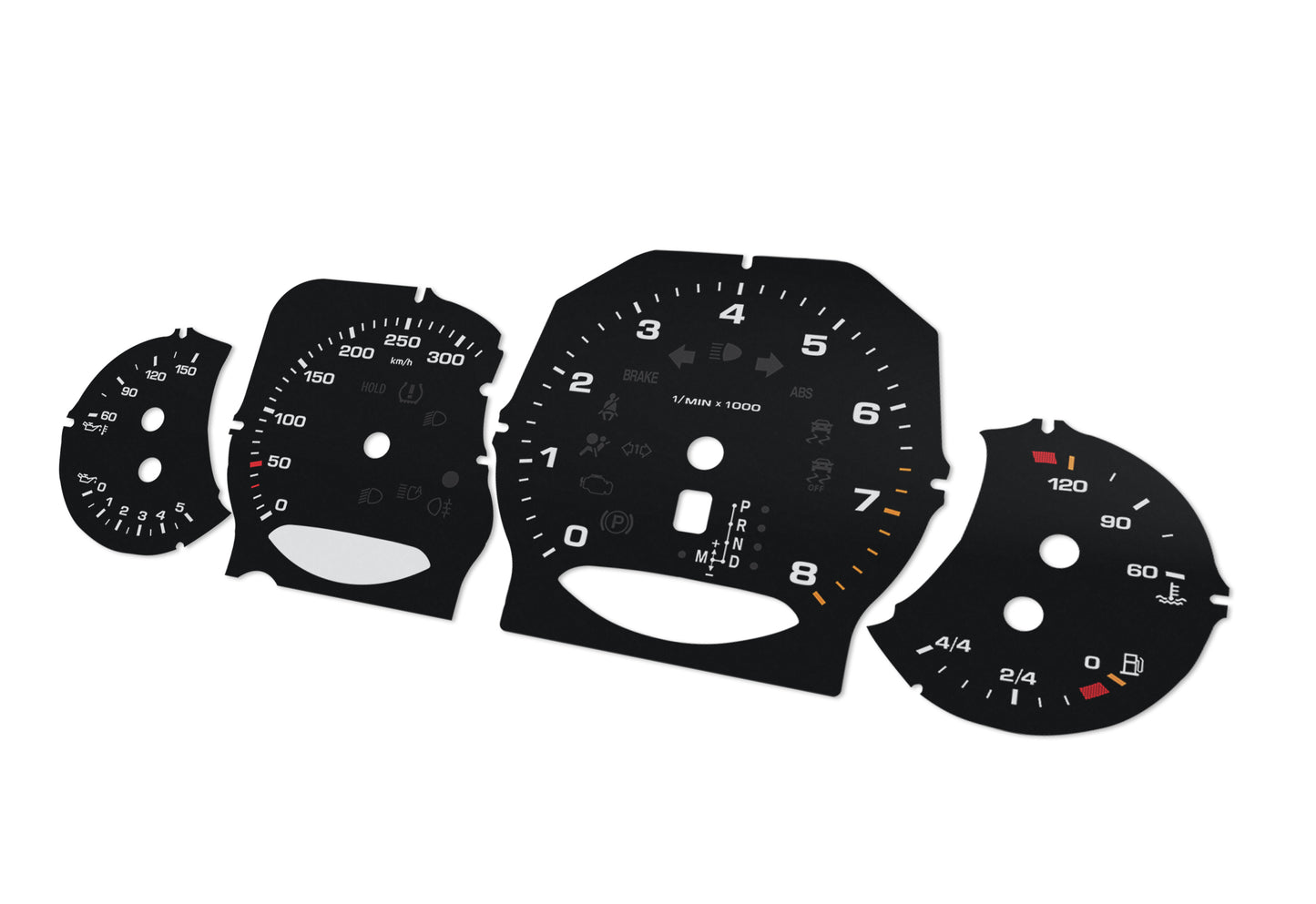 For Porsche Panamera 320km/h - Speedometer gauges from MPH to km/h Gauges