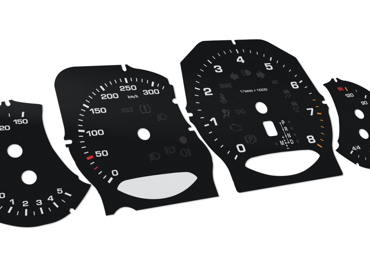 For Porsche Panamera 320km/h - Speedometer gauges from MPH to km/h Gauges