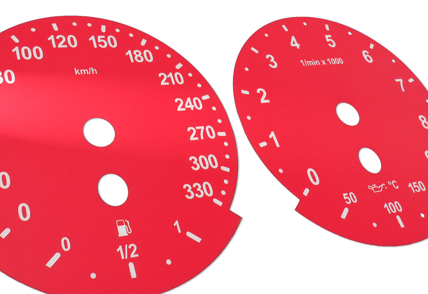 For BMW M5, M6, E60, E63 RED - Speedometer Dials from MPH to Km/h Gauges