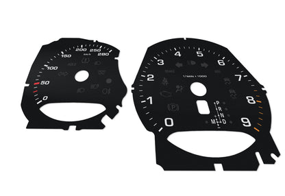 Porsche Boxster 9k RPM  - Speedometer dials MPH to KM/H Gauges