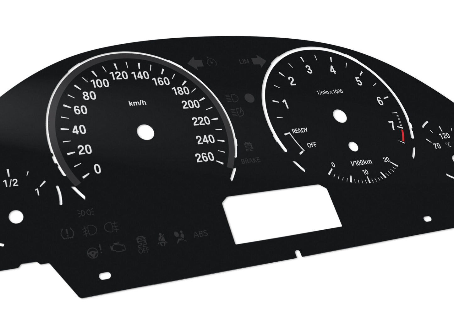 BMW F30 Black - Speedometer dials MPH to KM/H Gauges