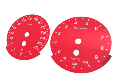 For BMW M5, M6, E60, E63 RED - Speedometer Dials from MPH to Km/h Gauges