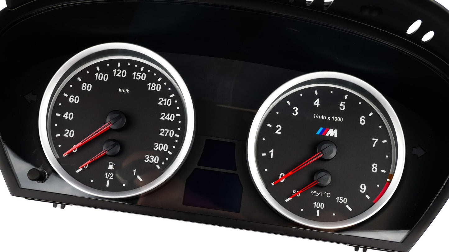 For BMW M5, M6, E60, E63 - Speedometer Dials from MPH to Km/h Cluster Gauges