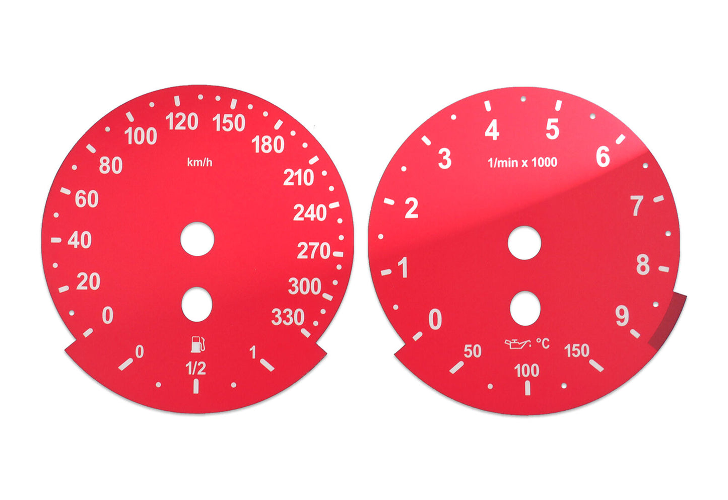 For BMW M5, M6, E60, E63 RED - Speedometer Dials from MPH to Km/h Gauges