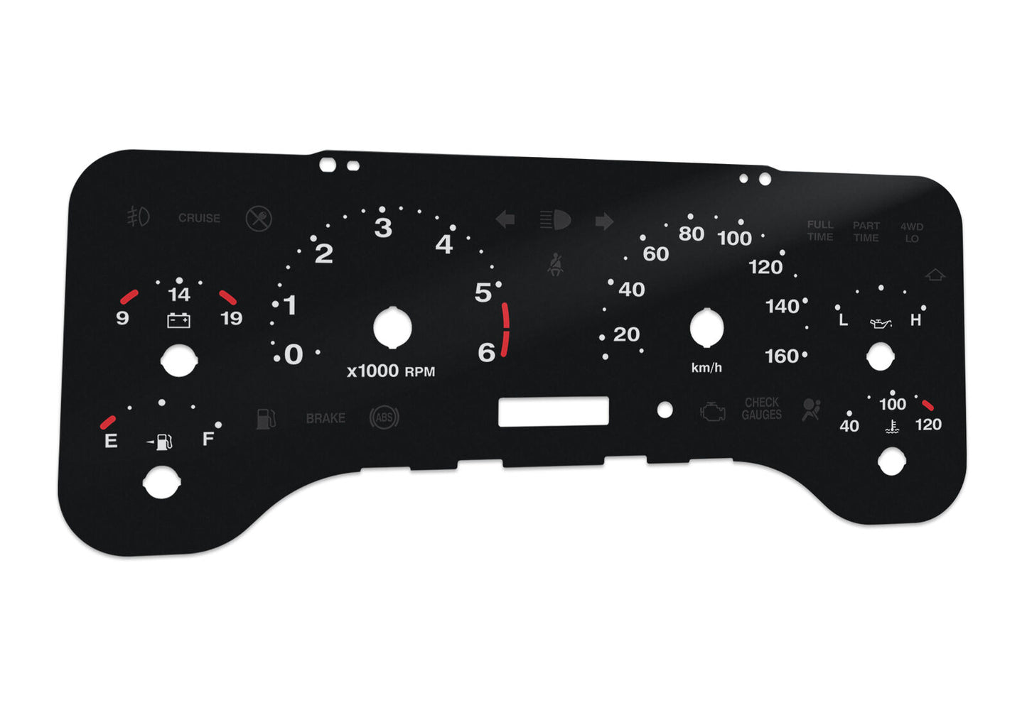 Jeep Wrangler JT  - Speedometer dials MPH to KM/H Gauges