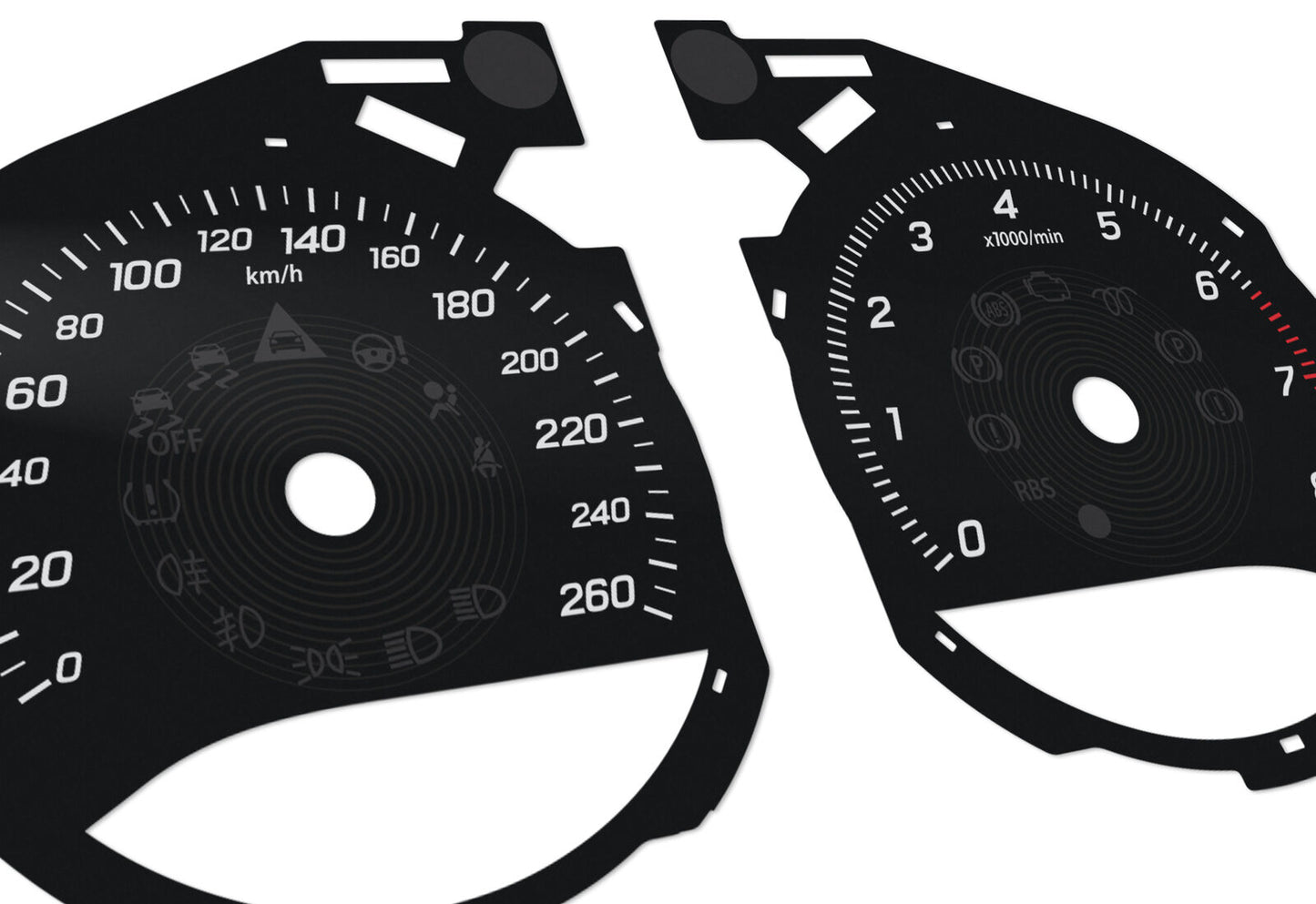 For Mercedes-Benz C, GLC, W205, W253 - Speedometer dials from MPH to km/h Gauges