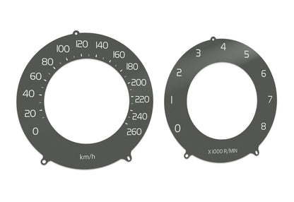 Volvo XC60 USA Brown V2  - Speedometer dials MPH to KM/H Gauges