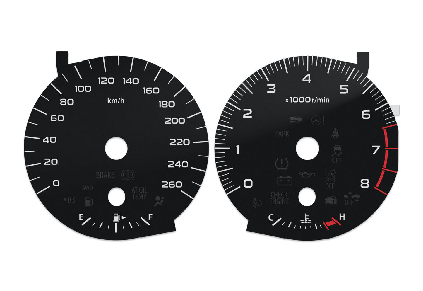 Subaru Legacy - Speedometer dials MPH to KM/H Gauges