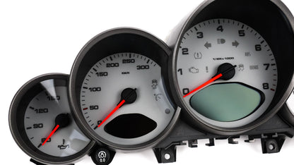 For Porsche Carrera 911, 997 Grey - Speedometer gauges from MPH to km/h Gauges