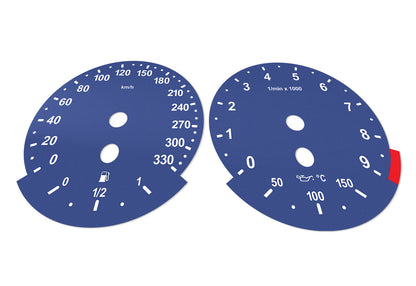 For BMW M5, M6, E60, E63 BLUE - Speedometer Dials from MPH to Km/h Gauges