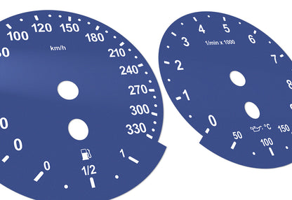 For BMW M5, M6, E60, E63 BLUE - Speedometer Dials from MPH to Km/h Gauges