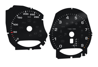 Porsche Boxster 9k RPM  - Speedometer dials MPH to KM/H Gauges