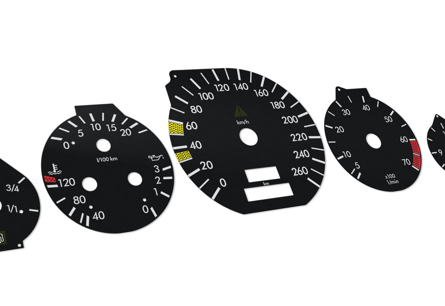 Mercedes-Benz  W140  - Speedometer dials MPH to km/h Gauges