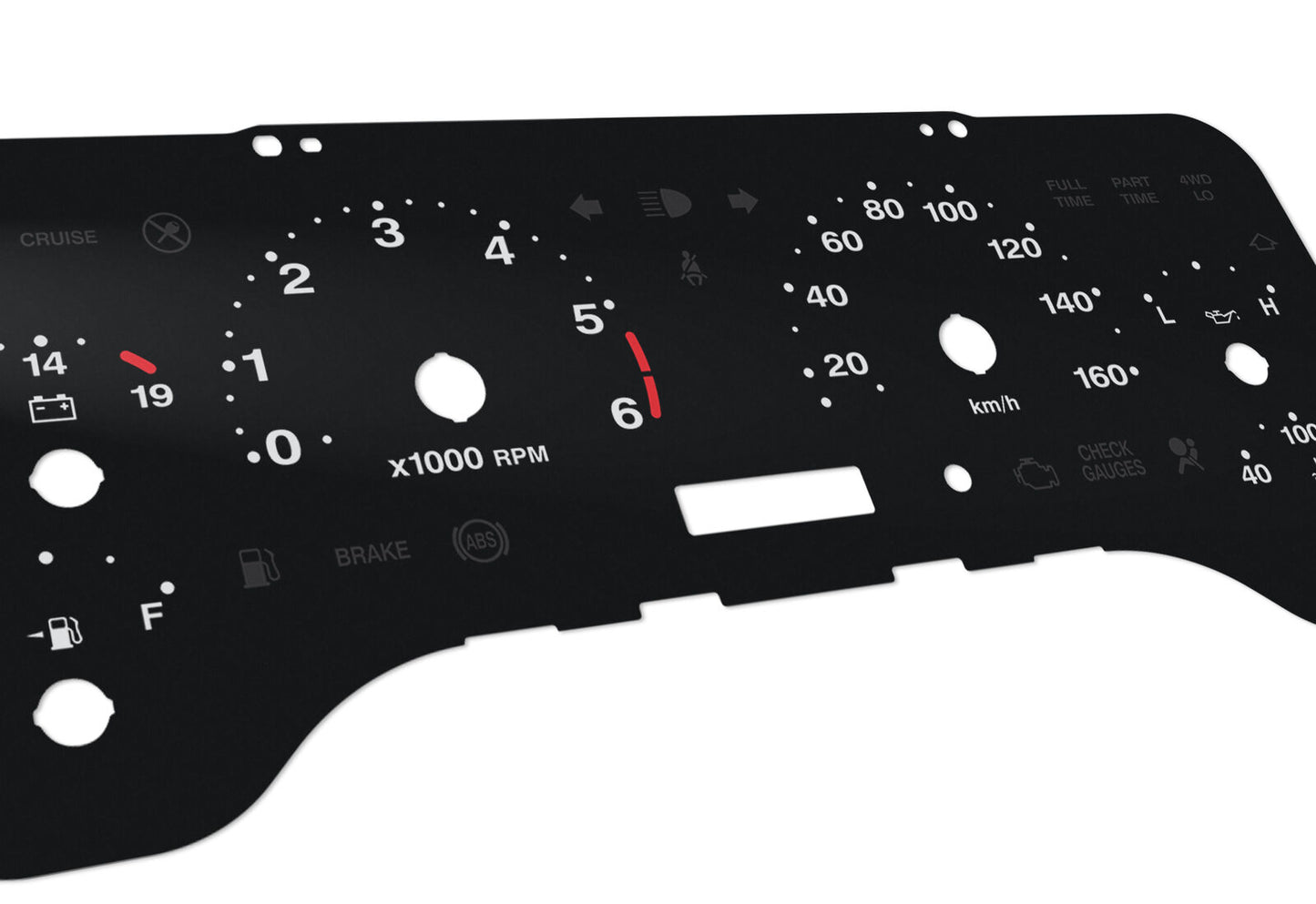 Jeep Wrangler JT  - Speedometer dials MPH to KM/H Gauges