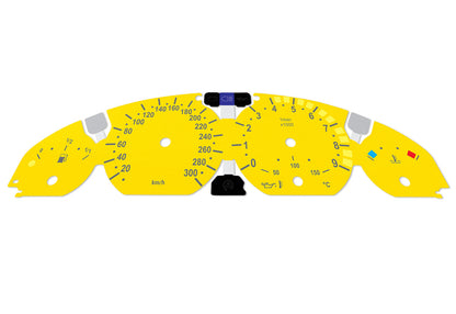 For BMW M3 E46 Yellow - Speedometer Dials from MPH to Km/h Cluster Gauges