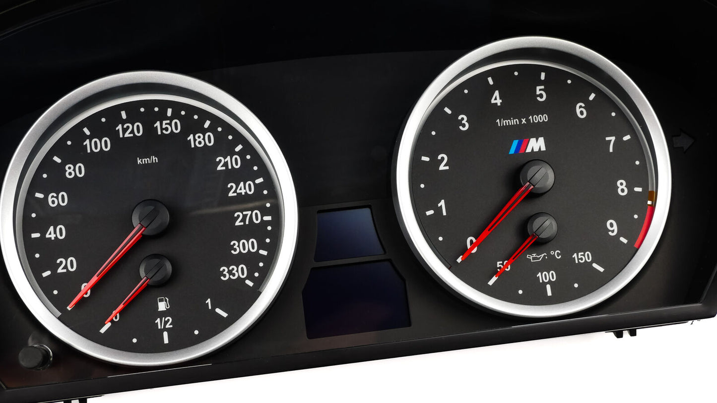 For BMW M5, M6, E60, E63 - Speedometer Dials from MPH to Km/h Cluster Gauges